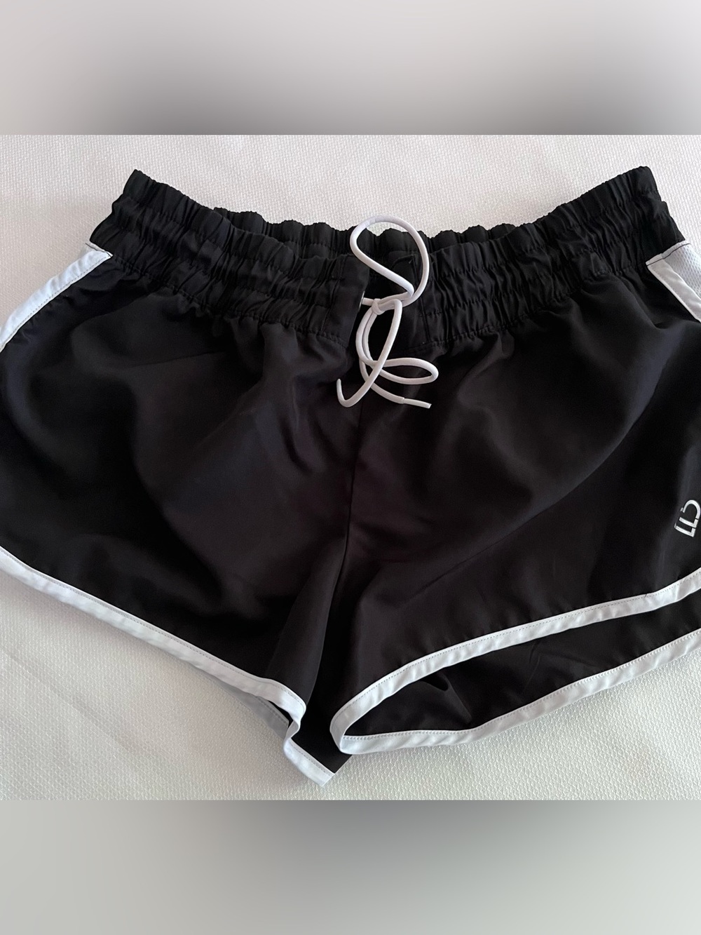 Live Love Dream Black Shorts with White Trim and Drawstring Size Large